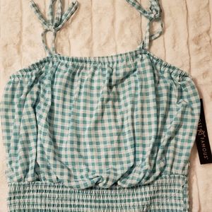 Juniors Almost Famous Tie Strap Halter Top